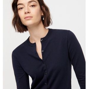 J crew classic cotton cardigan black